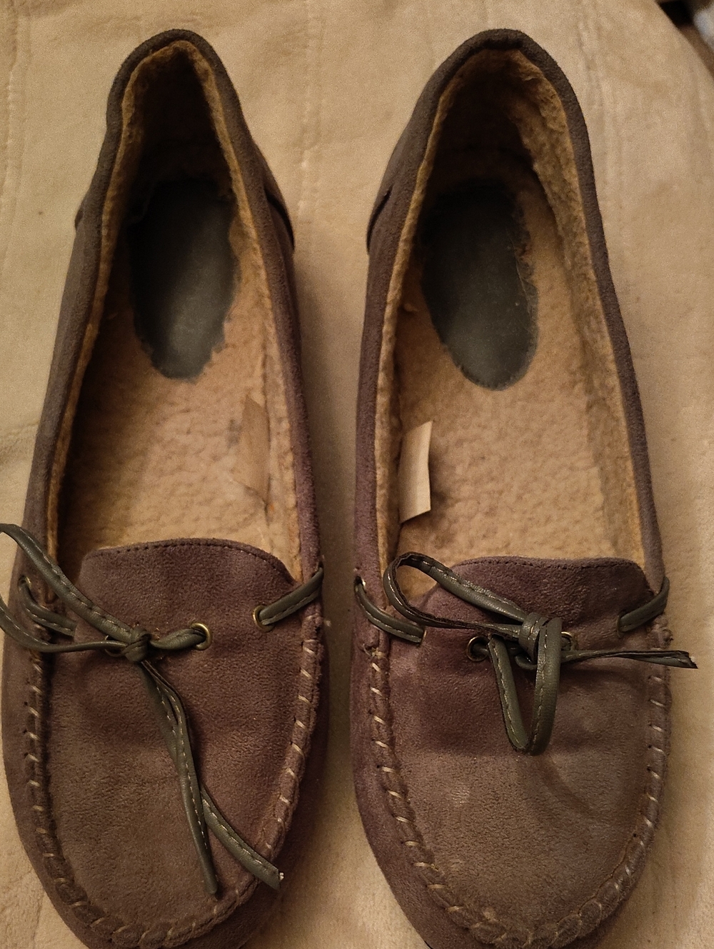 Beacon Brown Suede Women's Moccasin Flats with Fleece Lining